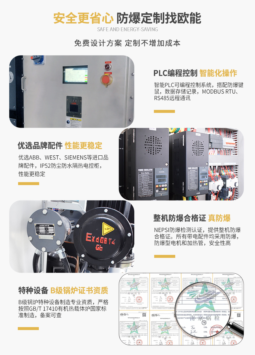 正压防爆有机热载体炉产品特点